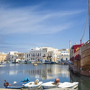 Tunisia, Bizerte, The Old Port, Ship now Le Phenicien restaurant