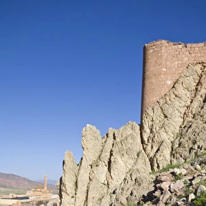 Turkey, Eastern Turkey, Dogubayazit, Ruins of ancient fortress situated behind Ishak