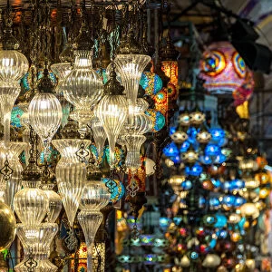 Turkish lamps, Grand Bazaar, Istanbul, Turkey