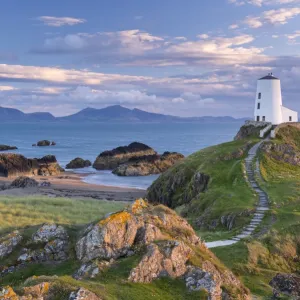 Twr Mawr lighthouse on Llanddwyn Island in Anglesey, North Wales, UK