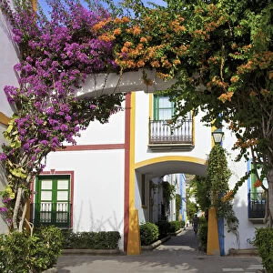 Typically Spanish Houses, Puerto de Morgan, Gran Canaria, Canary Islands, Spain, Atlantic