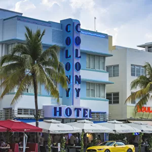 U. S. A, Miami, Miami Beach, South Beach, The Colony Art Deco Hotel on Ocean drive