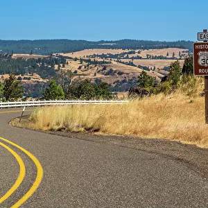 U. S. Route 30 or U. S. Highway 30 road sign, Hood River, Oregon, USA
