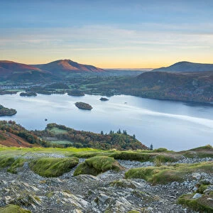 UK, England, Cumbria, Lake District, Derwentwater, Blencathra mountain above Keswick