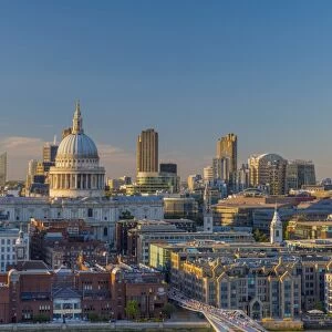 UK, England, London, St. Pauls Cathedral and City of London Skyline