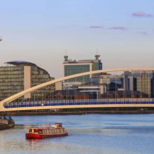 UK, England, Manchester, Salford, Salford Quays, Millennium Bridge also known as The