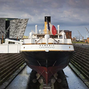 UK, Northern Ireland, Belfast, Belfast Docklands, Titanic Belfast Museum, and SS Normandie