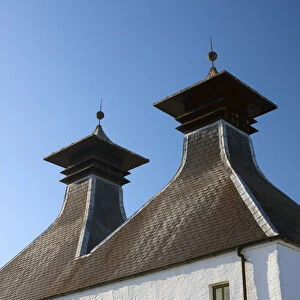 UK, Scotland, Argyll and Bute, Islay, Ardbeg Whisky Distillery, Pagoda roof above