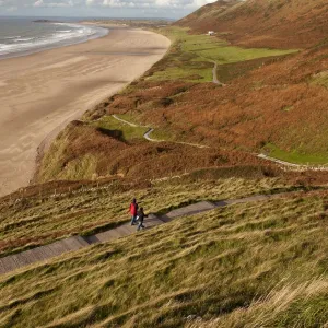 UK, Wales, Glamorgan, Gower Peninsula, Rhossilli Bay