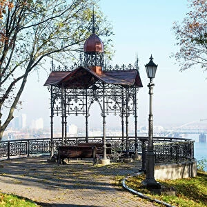 Ukraine, Kyiv, Saint Volodymyr Hill Park, Overlooking The Dnieper River, Sitting Area