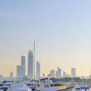 United Arab Emirates, Abu Dhabi, City Skyline from Abu Dhabi International Marine