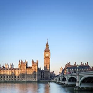United Kingdom, England, London. Westminster Bridge, Palace of Westminster and the