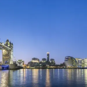 United Kingdom, England, London. Tower Bridge and modern skyline of Southwark on United Kingdom, England, London. Tower Bridge and modern skyline of Southwark on
