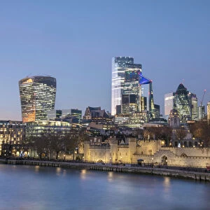 United Kingdom, England, London, City of London, view of the skyline of the City of