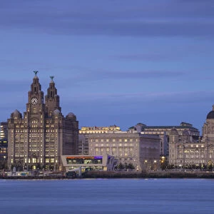 United Kingdom, England, Merseyside, Liverpool, View of Liverpool skyline - The Port