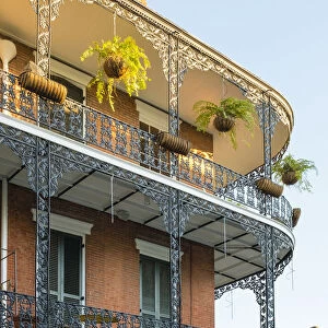 United States, Louisiana, New Orleans. Balconies on Royal Street in the French Quarter