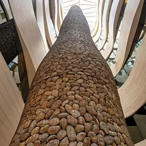 Unusual Rock Tower with Modern Architecture Interior, Bilbao, Basque Country, Spain