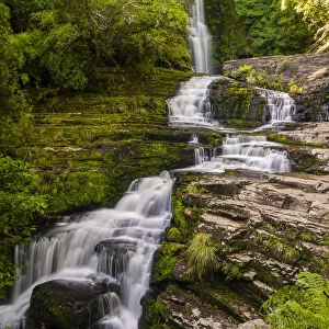 Upper McLean Falls in Catlins Forest Park, The Catlins, Otago Region, South Island