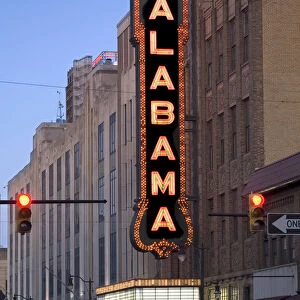 USA, Alabama, Birmingham, Dusk, USA, Alabama Theatre, Show Place Of The South