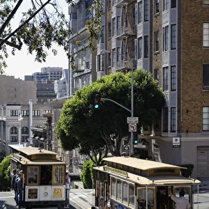 USA, California, San Francisco, California, Cable Car Tram on Pine Street