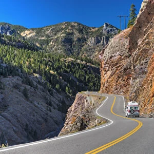 USA, Colorado, between Silverton and Ouray, The Million Dollar Highway part of the