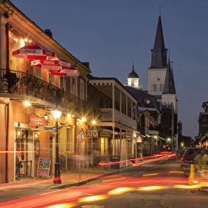 USA, Louisiana, New Orleans, Chartres street at night