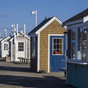 USA, Massachusetts, Cape Cod, Provincetown, Provincetown Pier, shacks