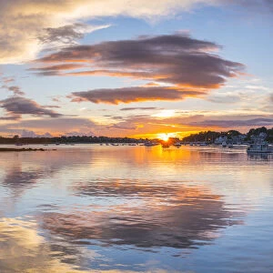 USA, New England, Massachusetts, Cape Ann, Gloucester, Annisquam River sunset