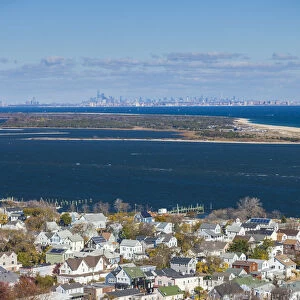 USA, New Jersey, Highlands, elevated view towards Sandy Hook and Manhatttan