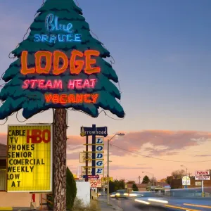 USA, New Mexico, Route 66, Gallup, Motel signs USA, New Mexico, Route 66, Gallup, Motel signs