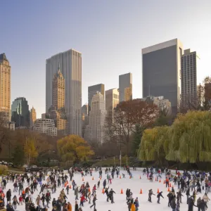 USA, New York City, Manhattan, Central Park, Wollman Icerink