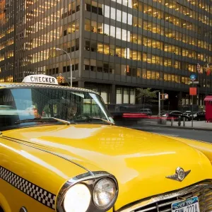 USA Print, Manhattan Downtown Financial District Yellow Taxi USA Print, Manhattan Downtown Financial District Yellow Taxi