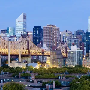 USA, New York City Print: Queensboro Bridge from Manhattan