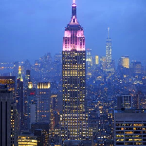 USA, New York, New York City, Empire State Building and Midtown Manhattan Skyline