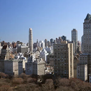 USA, New York, New York City, Manhattan skyscrapers next to Central Park