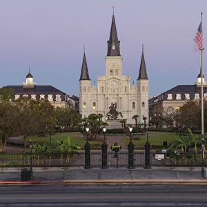 USA, South, Louisiana, New Orleans, Jackson Square, St. Louis Cathedral