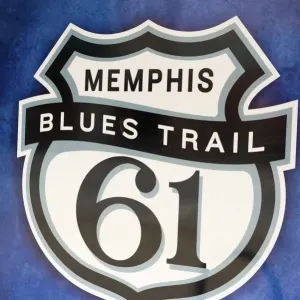 USA, Tennessee, Memphis, sign for the blues trail USA, Tennessee, Memphis, sign for the blues trail