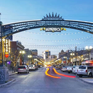 USA, Texas, El Paso, Downtown, Welcoming Archway, Greeting To Visitors From Ciudad Juarez, South El Paso Street