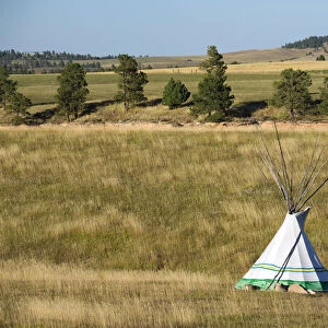 USA, Wyoming, Devils Tower, National Monument, Tipi near the park entrance