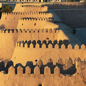Uzbekistan, Khiva, the mud brick walls of the Itchan Kala