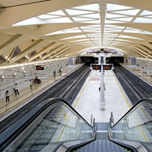 Valencia, Spain. Inside the metro station of Xativa