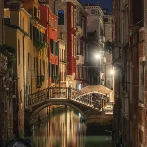 Venice Canal and Bridges Print, Italy