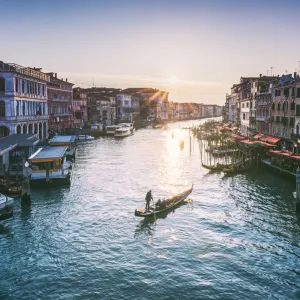 Venice Print: Grand Canal Gondola at Sunset Venice Print: Grand Canal Gondola at Sunset