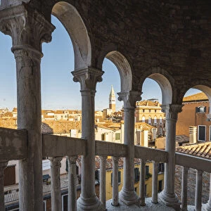 Venice, Veneto, Italy. The Scala Contarini del Bovolo spiral staircase