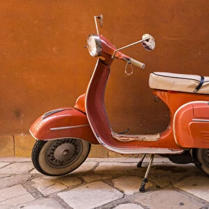 Vespa moped, Corfu Town, Corfu, Ionian Islands, Greece