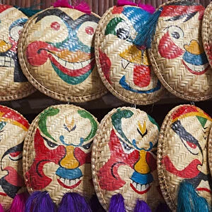 Vietnam, Hanoi, Souvenir Painted Wickerwork Baskets