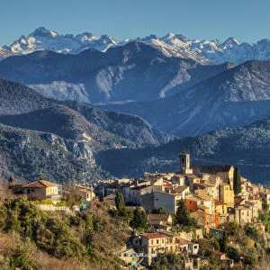 View at Bouyon with the mountains of Parc National de Mercantour, Alpes-Maritimes