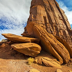 Bottom view of a butte mountain, Monument Valley Navajo Tribal Park, Arizona, USA
