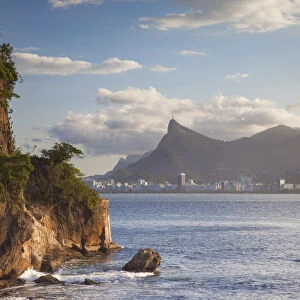 View of Christ the Redeemer statue from Ilha da Boa Viagem, Niteroi, Rio de Janeiro