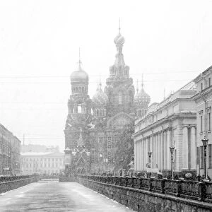 View towards Church of our Saviour on the spilled blood, Saint Petersburg, Russia